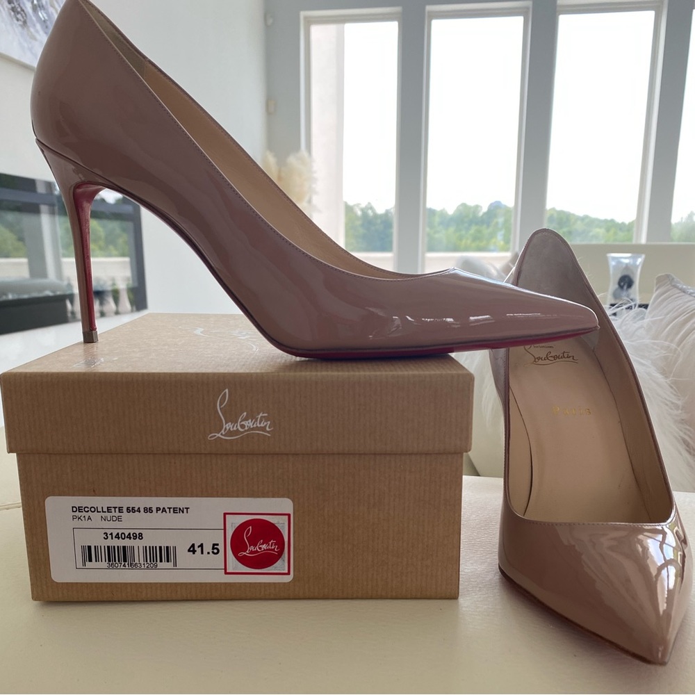 Authentic Christian Louboutin Decollete 554 Pumps - 85mm - Size 41.5 - Nude